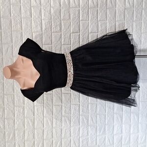 WINDSOR Black Short Tulle Tutu Sweetheart Party Dress with a Pink Bling …